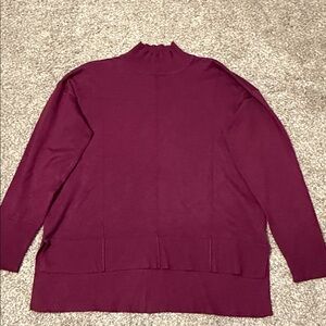Cable and Gauge  like new Med. Burgundy Mock Neck Sweater,